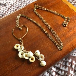 Hawaiian Puka Shell & Heart Long Necklace